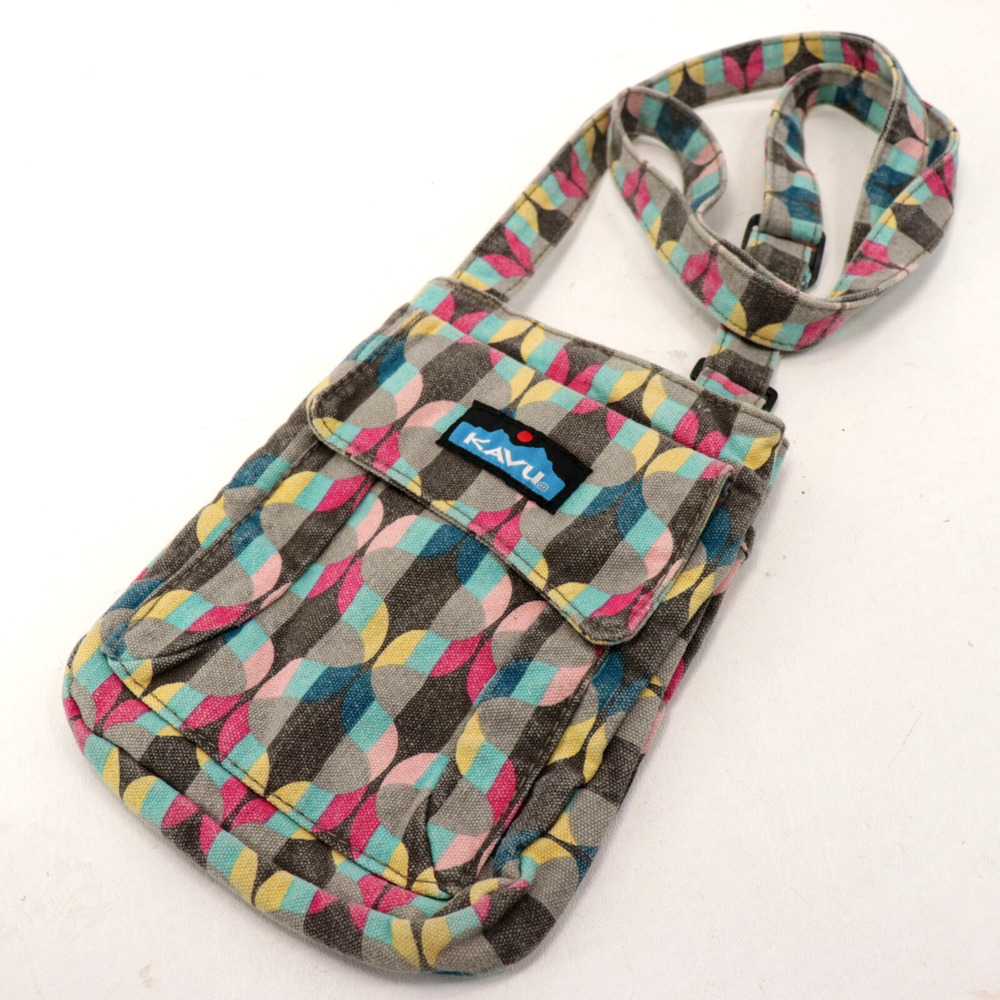 Kavu Crossbody Handbag S Muticolor Chevron Arrow Canvas Pouch Purse Adj Bag